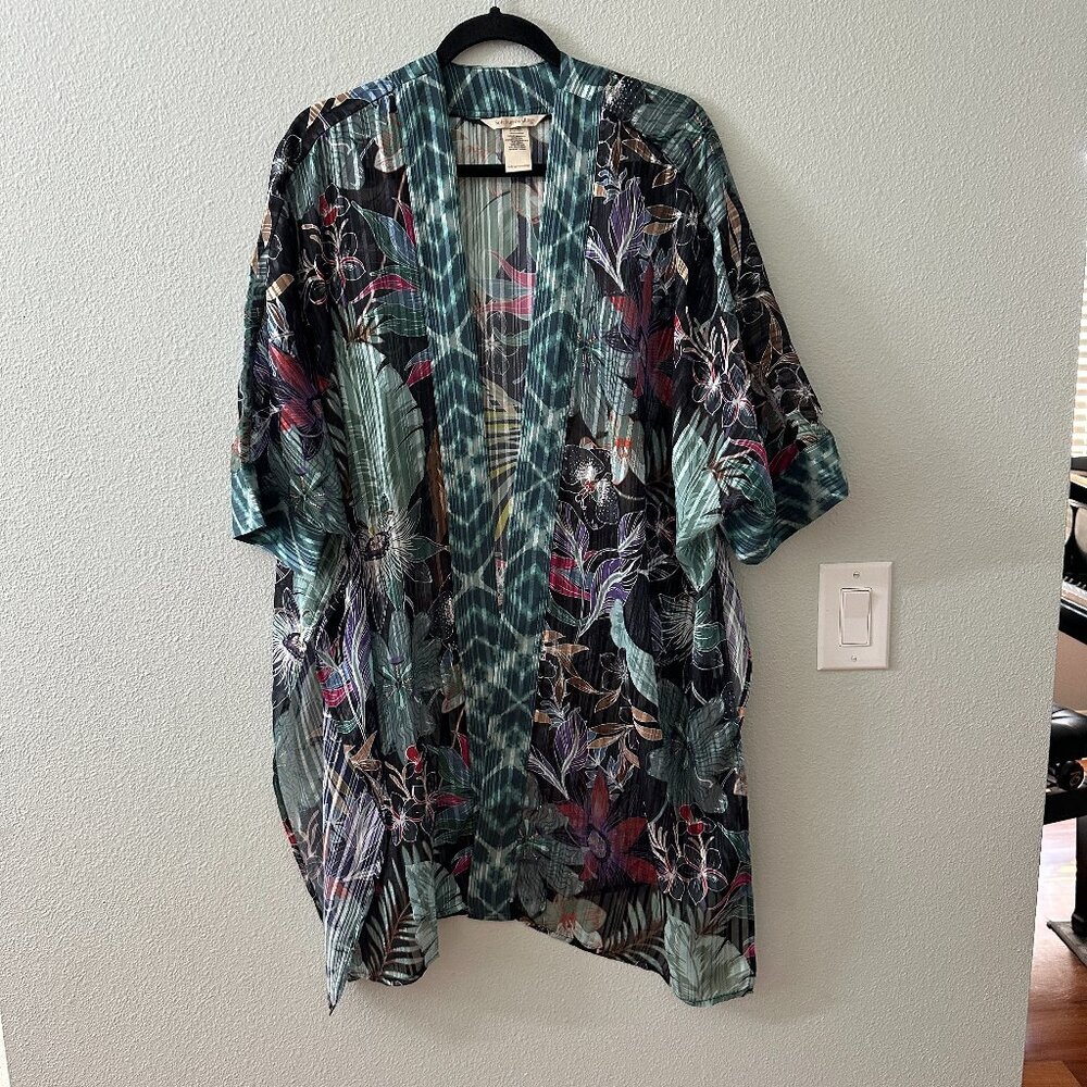 Soft Surroundings Kimono Swim Cover Up Cardigan SMALL/MEDIUM S/M - Picture 1 of 4
